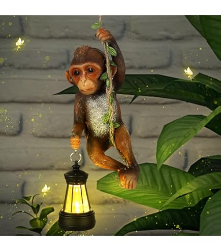 Amazon.com: Monkey with Solar Lights for Garden Decor: Chimpanzee